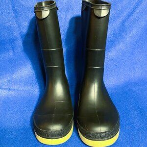Boys Weather Star by Tingley Black Rain Boots Size 1 Slightly Used
